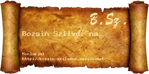 Bozsin Szilvána névjegykártya